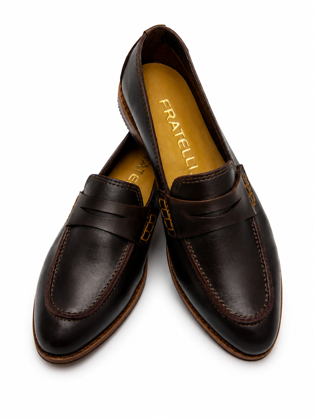 Mocasines 1450 P de cuero burdeo oscuro