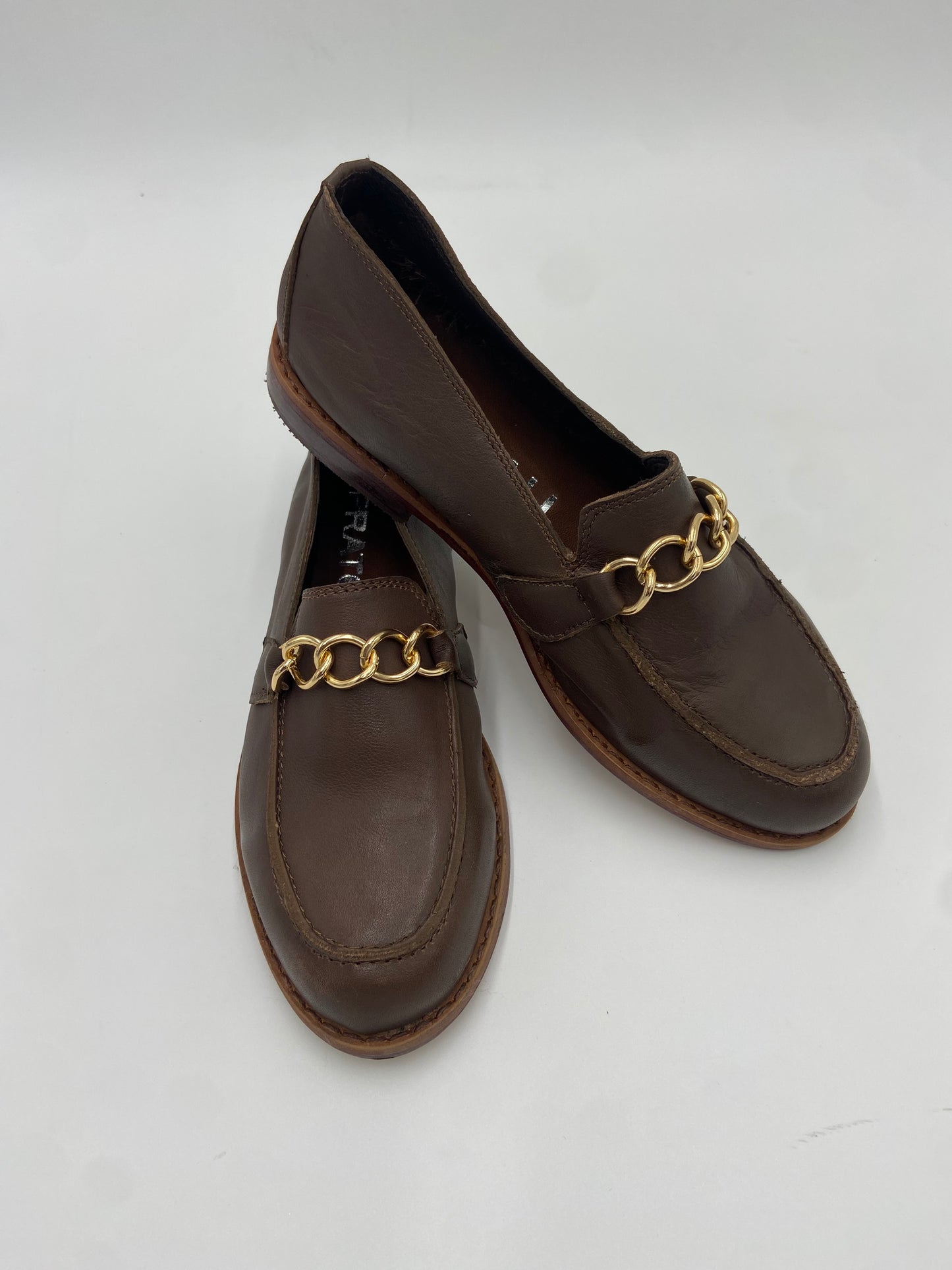 Mocasines 3245 Cadena Cuero Café