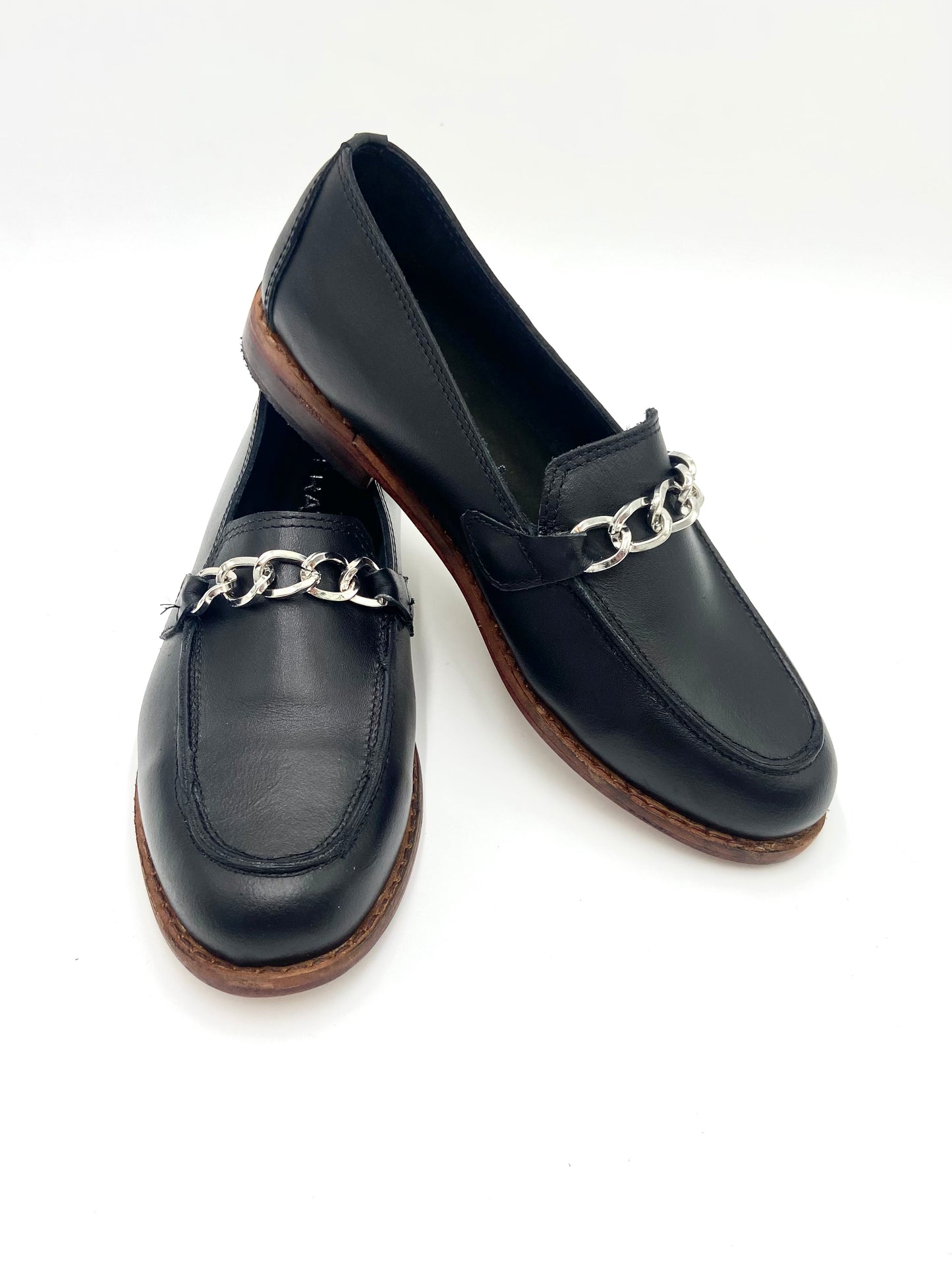 Mocasines 3245 Cadena Cuero Negro