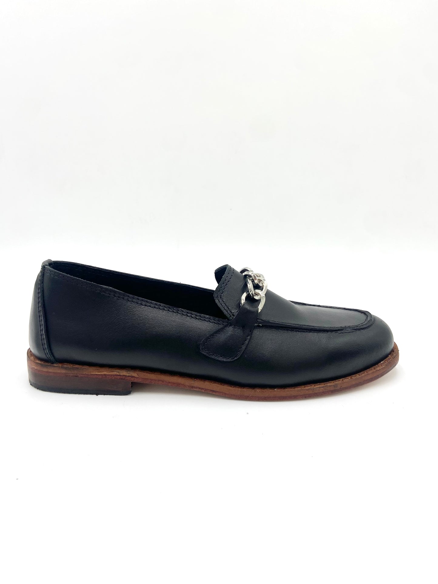 Mocasines 3245 Cadena Cuero Negro