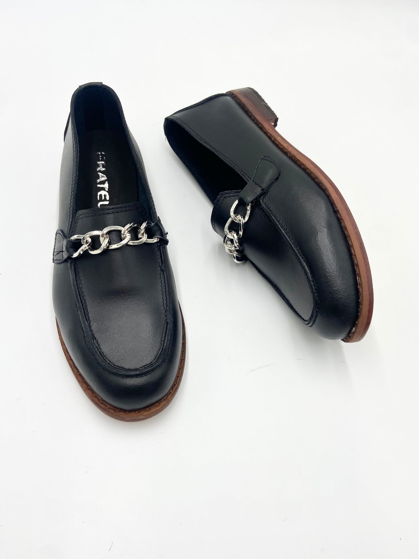 Mocasín 3245 Cadena Cuero Negro