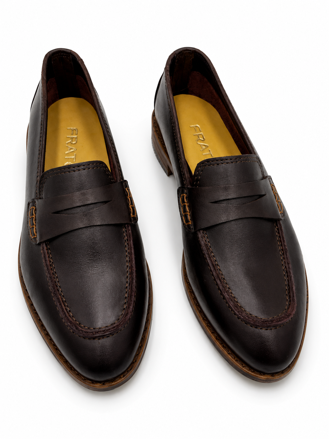 Mocasines 1450 P de cuero burdeo oscuro