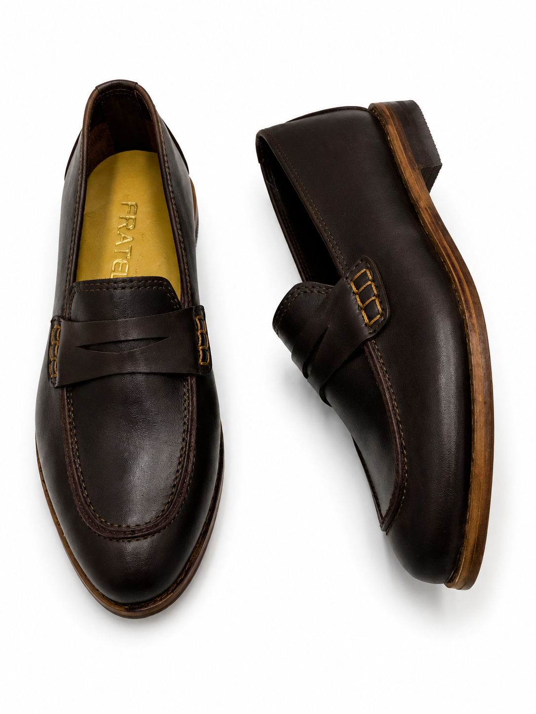Mocasines 1450 P de cuero burdeo oscuro
