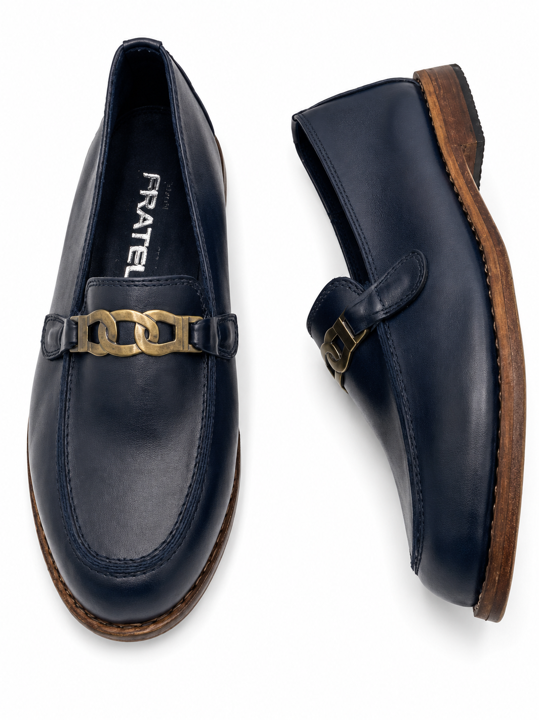 Mocasines Negros con Adorno Bronce Envejecido – Modelo 1450 R