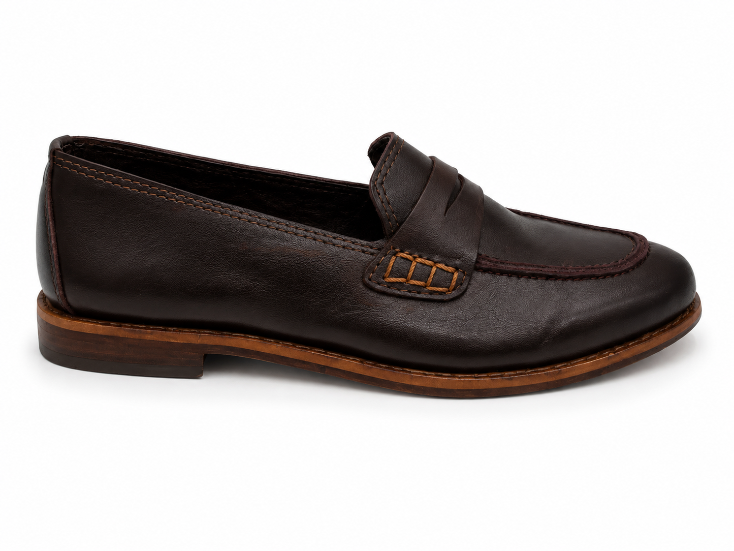 Mocasines 1450 P de cuero burdeo oscuro