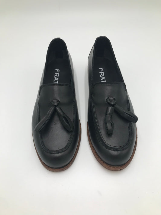 Mocasines 982 Pompón Cuero Negro